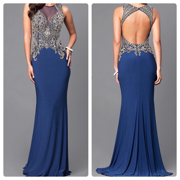 vivi ta Dresses & Skirts - Embellished Bodice Long Gown with open back